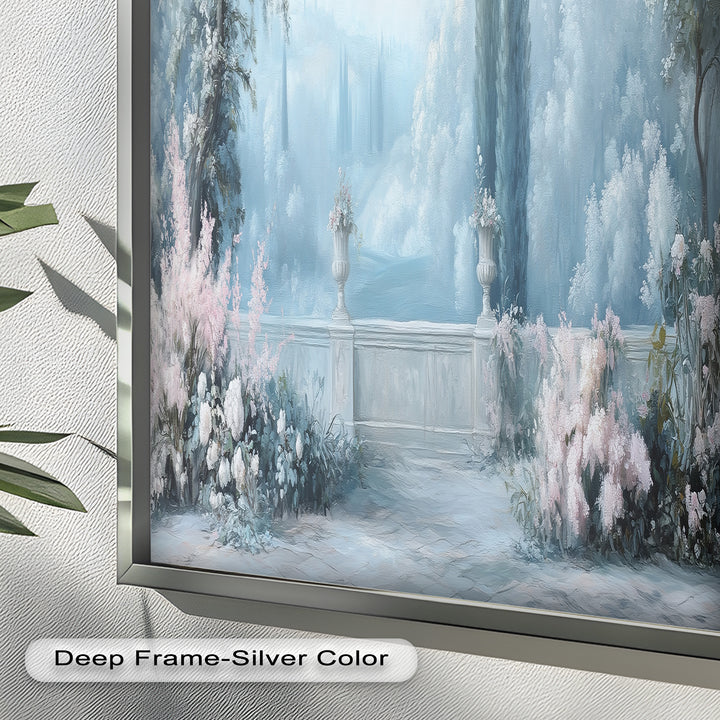 Serene Garden Terrace – Landscape Oil Painting