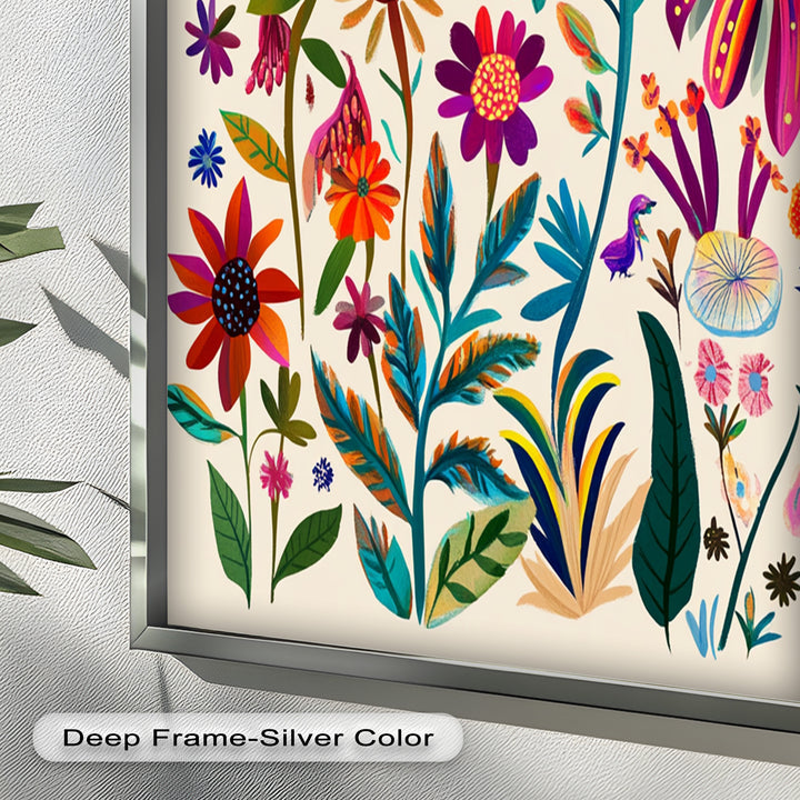 Wild Bloom Symphony – Vibrant Botanical Oil Painting