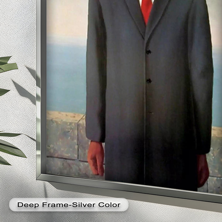 The Hidden Face – Surrealist Gentleman with Green Apple Oil Painting