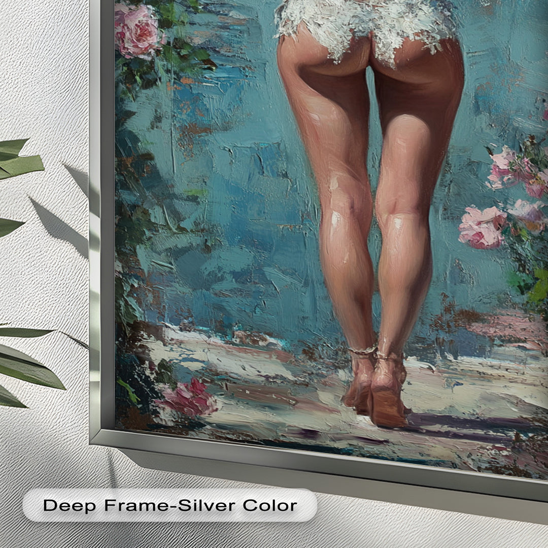 Garden Muse – Romantic Floral Nude Oil Painting