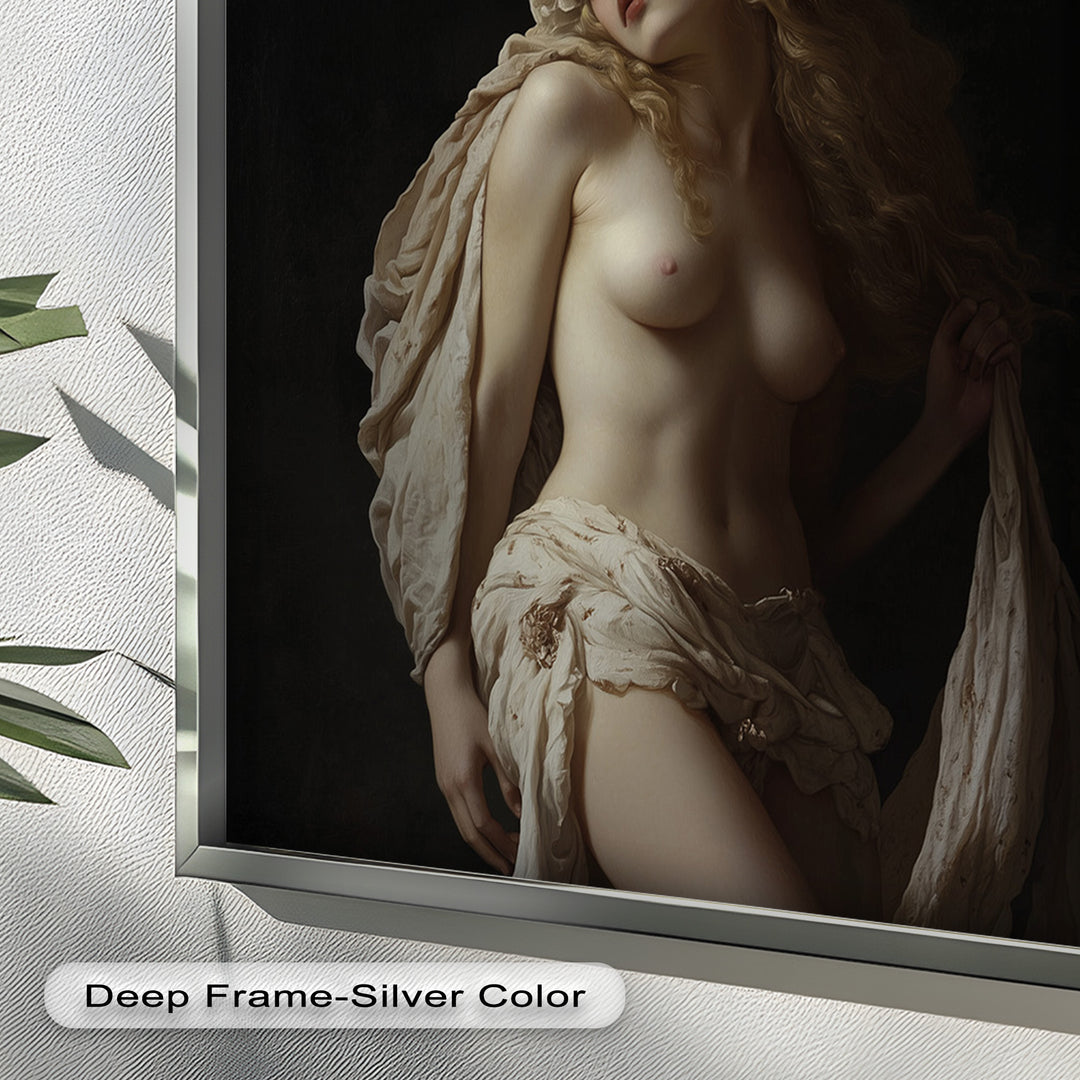 Moonlit Reverie – Classical Nude with Floral Crown Oil Painting