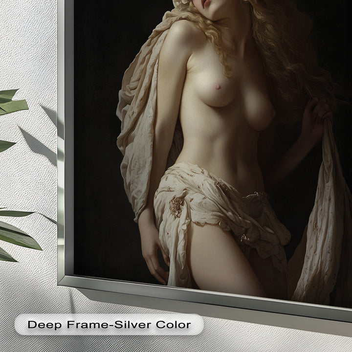 Moonlit Reverie – Classical Nude with Floral Crown Oil Painting