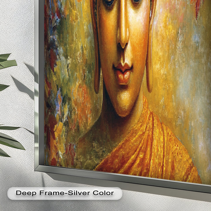 Buddha Portrait Wall Art – Framed Oil Painting