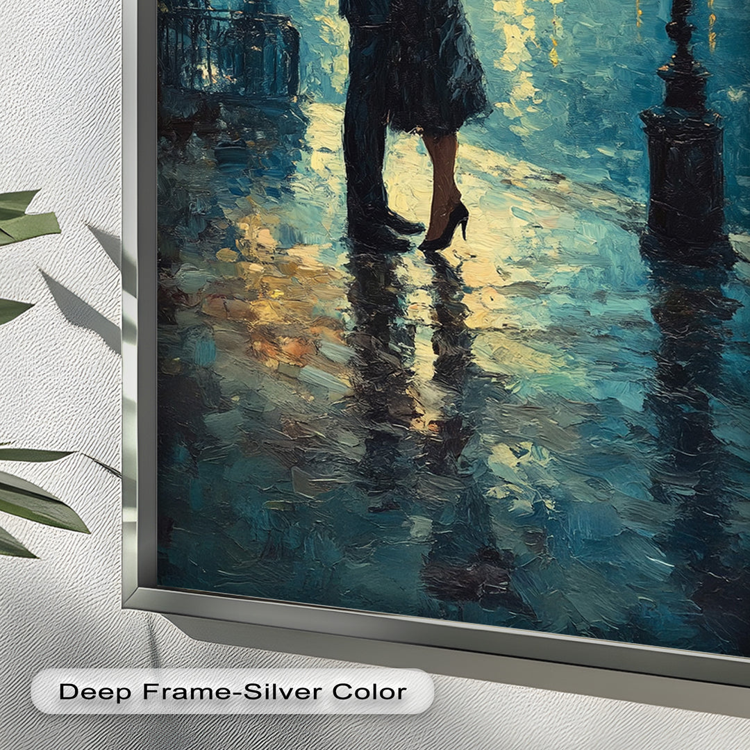 Romantic Couple Under Moonlight - Love Oil Painting