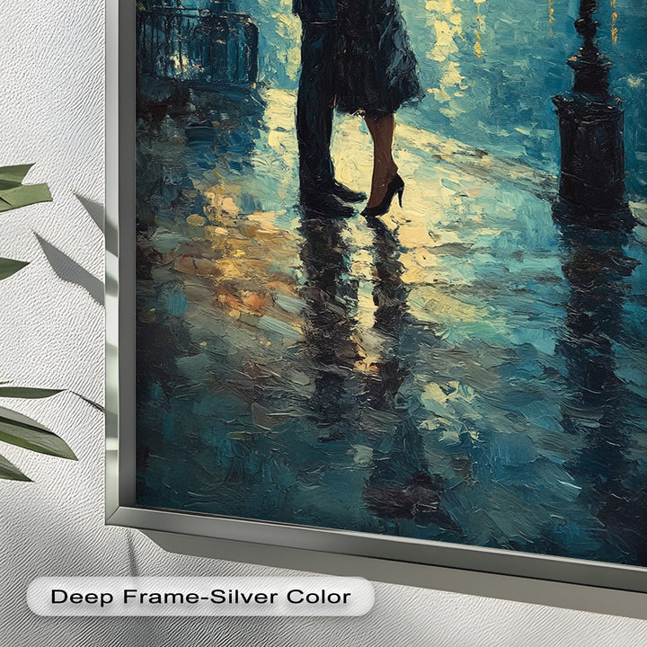 Romantic Couple Under Moonlight - Love Oil Painting