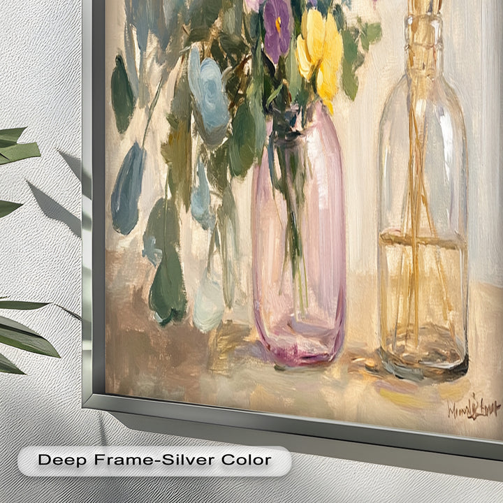 Purple & Yellow Flowers – Botanical Oil Painting