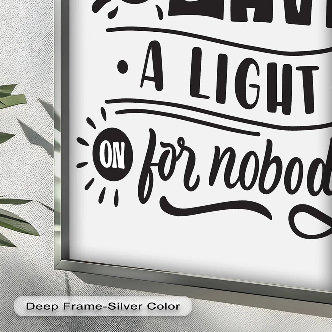 Leave a Light On – Typography Oil Painting - MyPhotoStation