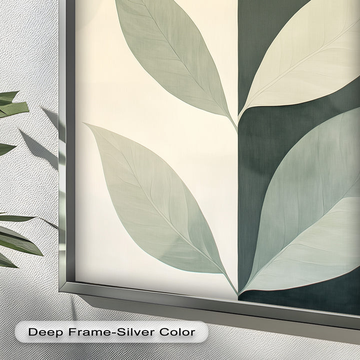 Minimalist Leaf  – Monochrome Botanical Oil Painting