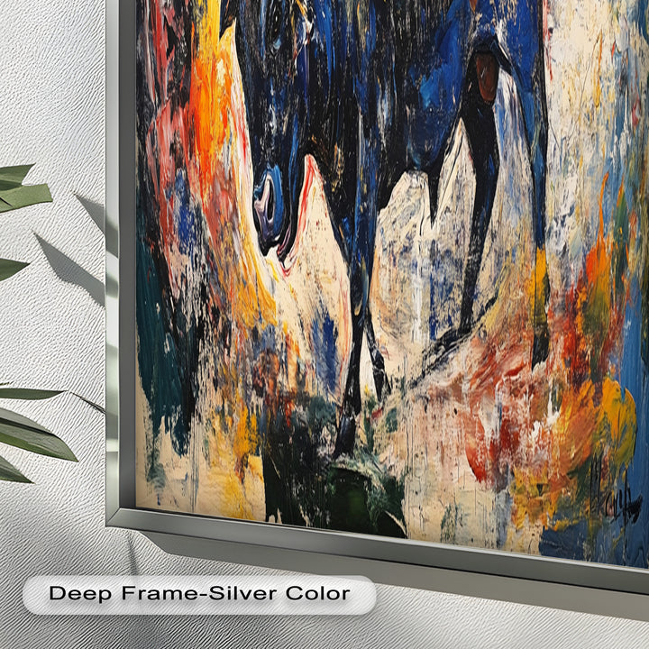 Power in Motion – Expressionist Bull Oil Painting