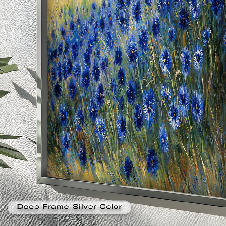 Golden Fields and Blue Cornflowers – Impressionist Meadow Scene Oil Painting