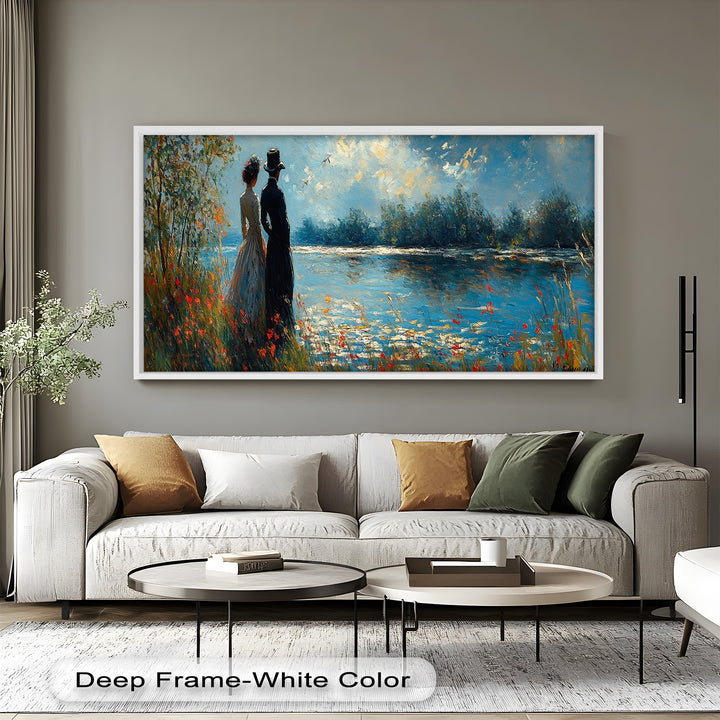 Romantic Riverside - Impressionist Oil Painting