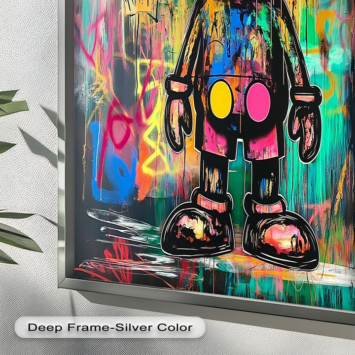 Crowned Chaos – Neon Royal KAWS Oil Painting