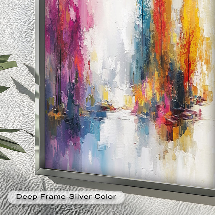 Brush Stroke Abstract Modern Art – Framed Contemporary Oil Painting