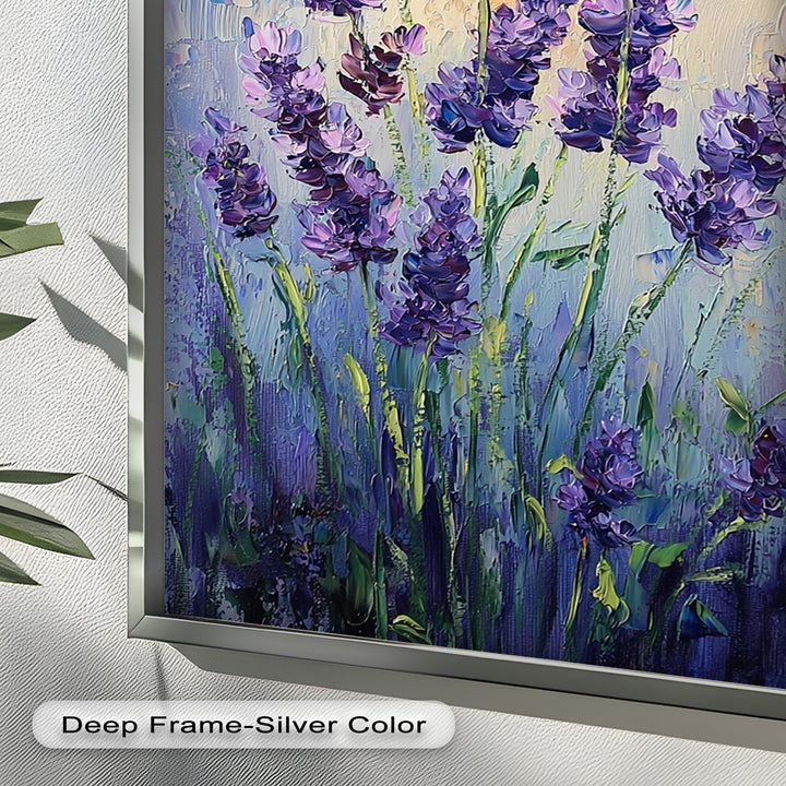 Impressionist Lavender Stalks - Flower Oil Painting
