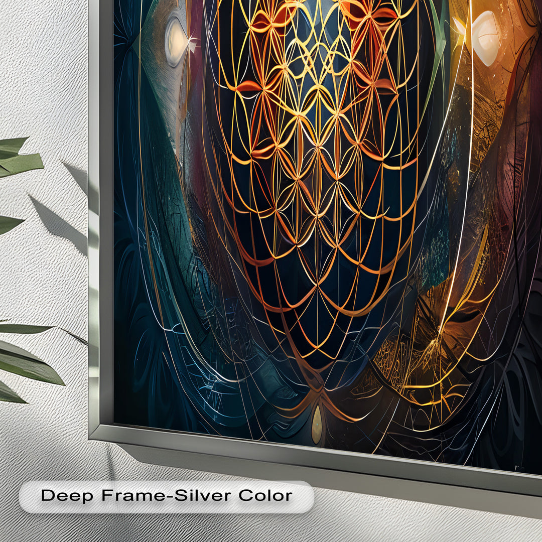Spiritual Wall Art-Sacred Geometry Flower of Life Oil Painting