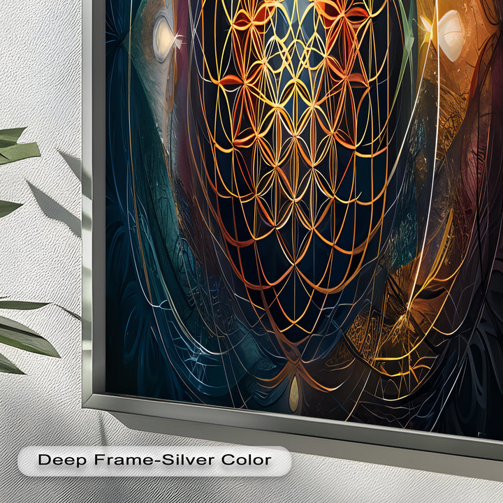 Spiritual Wall Art-Sacred Geometry Flower of Life Oil Painting