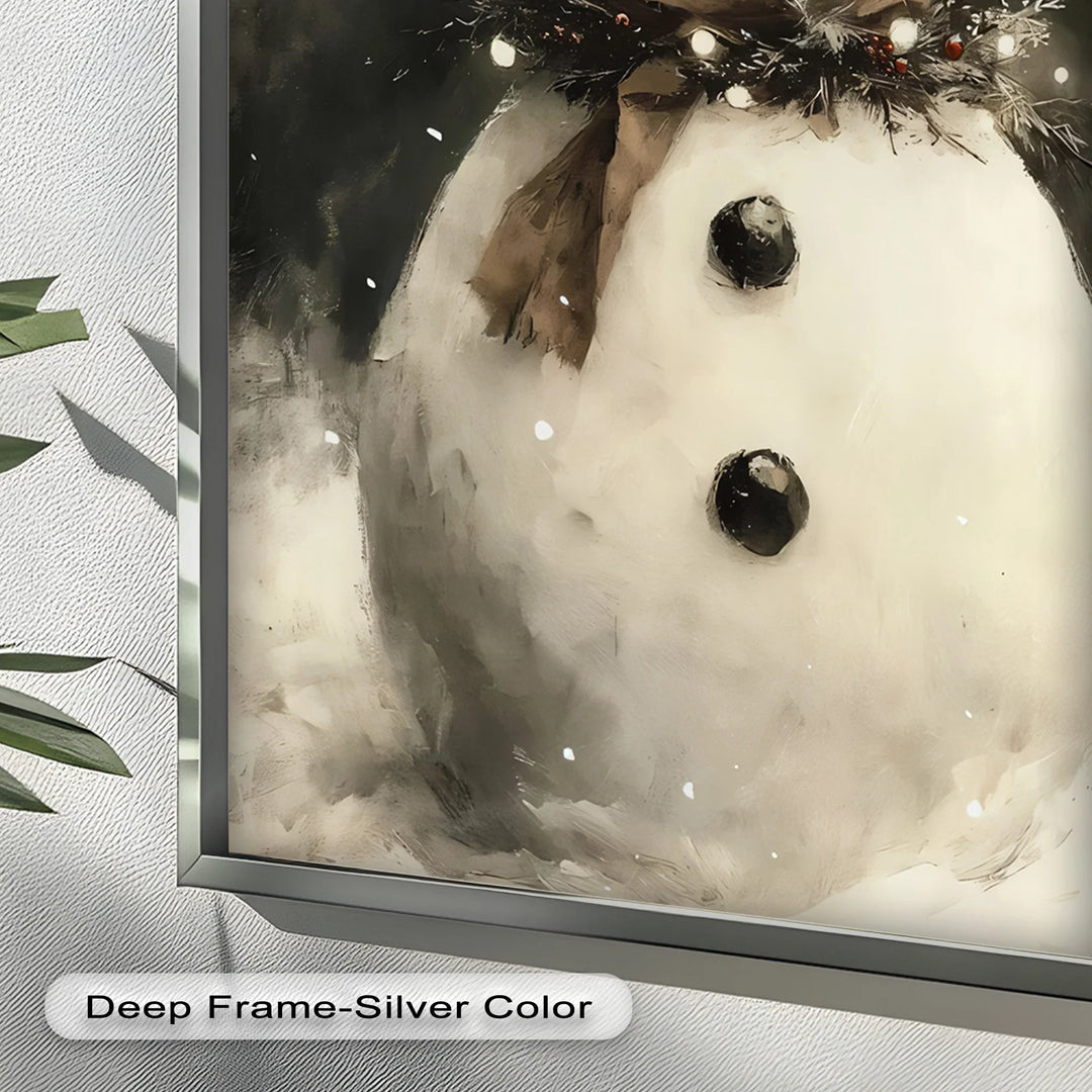 Frosty Cheer – Snowman in Winter Wonderland Oil Painting - MyPhotoStation