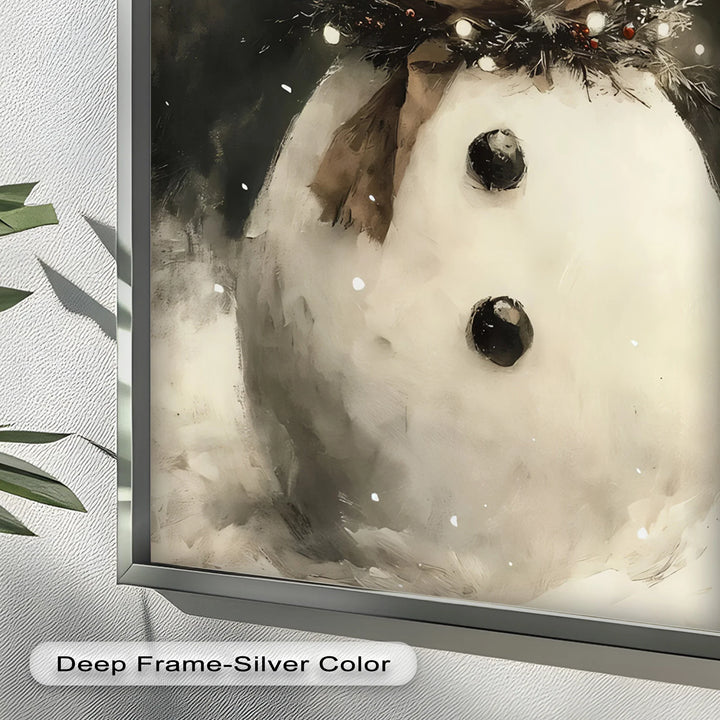 Frosty Cheer – Snowman in Winter Wonderland Oil Painting - MyPhotoStation