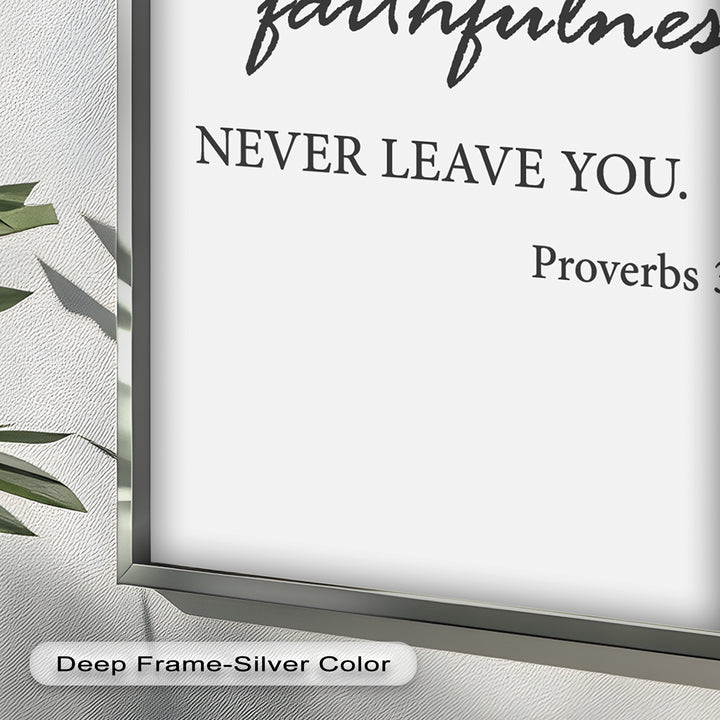 Let Love and Faithfulness – Bible Verse Oil Painting