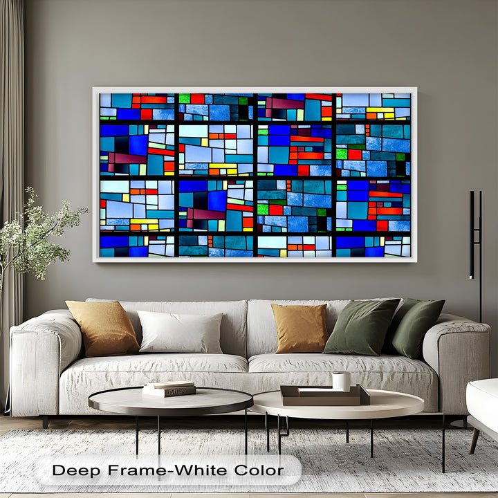 Farbblock-Mosaik-Look Wandkunst – Modernes abstraktes Ölgemälde