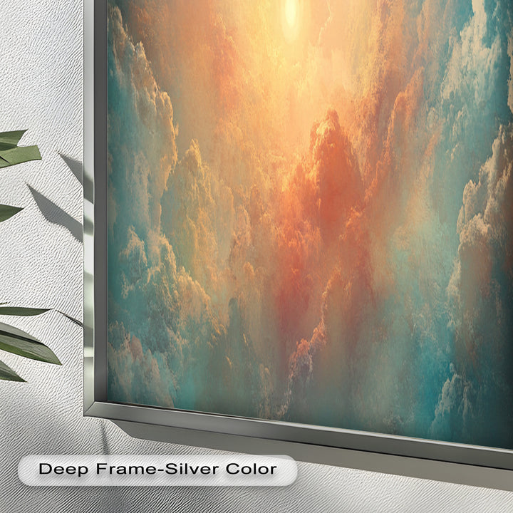 Abstract Sky and Sunlight – Framed Oil Painting