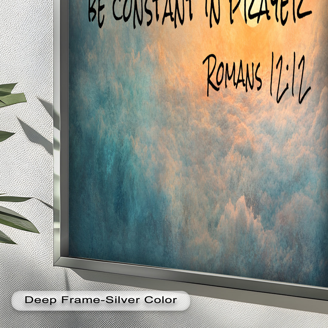 Romans 12:12 – Hope, Patience, and Prayer Bible Verse Oil Painting