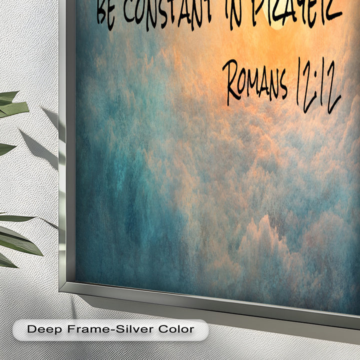 Romans 12:12 – Hope, Patience, and Prayer Bible Verse Oil Painting