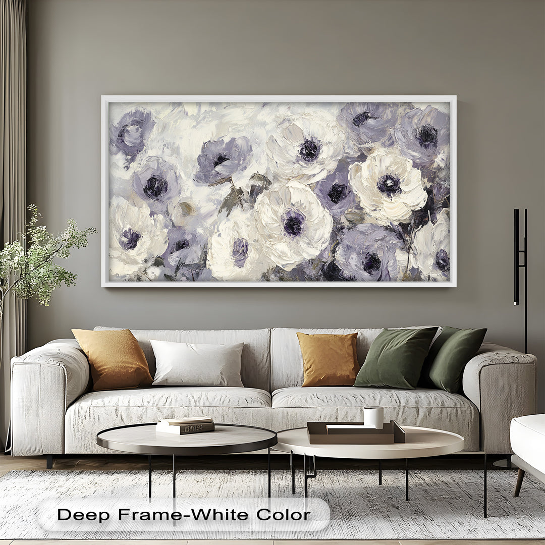 Cream and Lilac Petals - Flower Oil Painting