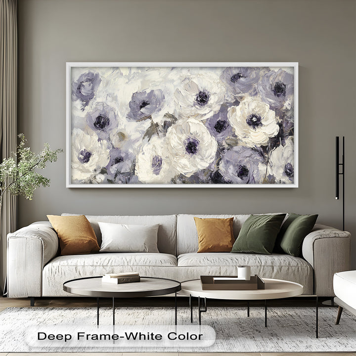 Cream and Lilac Petals - Flower Oil Painting