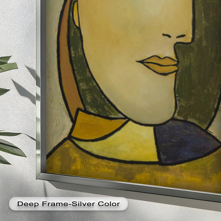 Melancholy in Red Hat – Minimalist Portrait Picasso Oil Painting