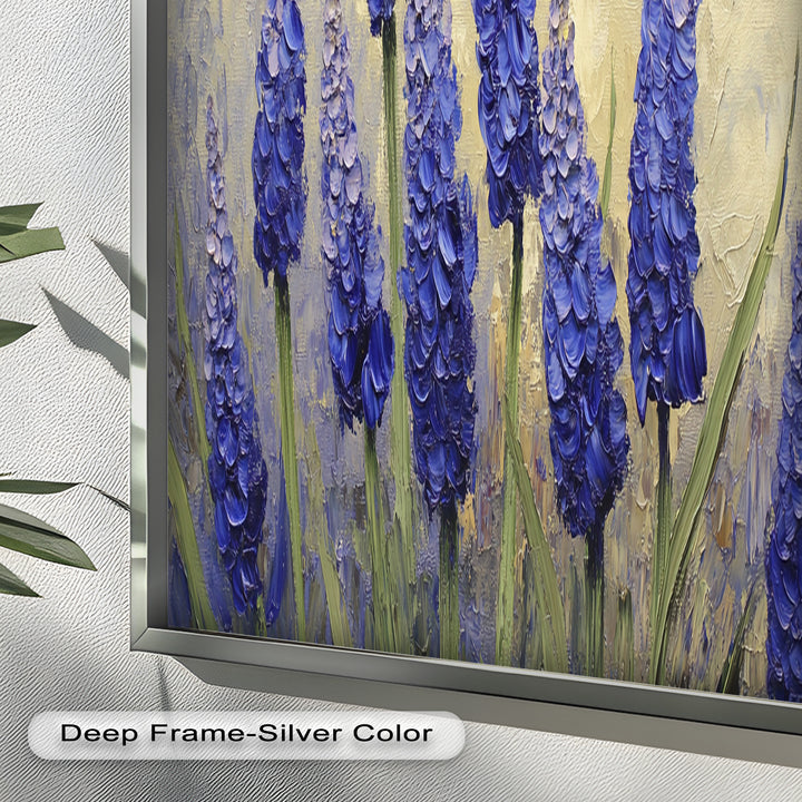 Lavender Spires in Bloom – Purple Blossom Flower Oil Painting
