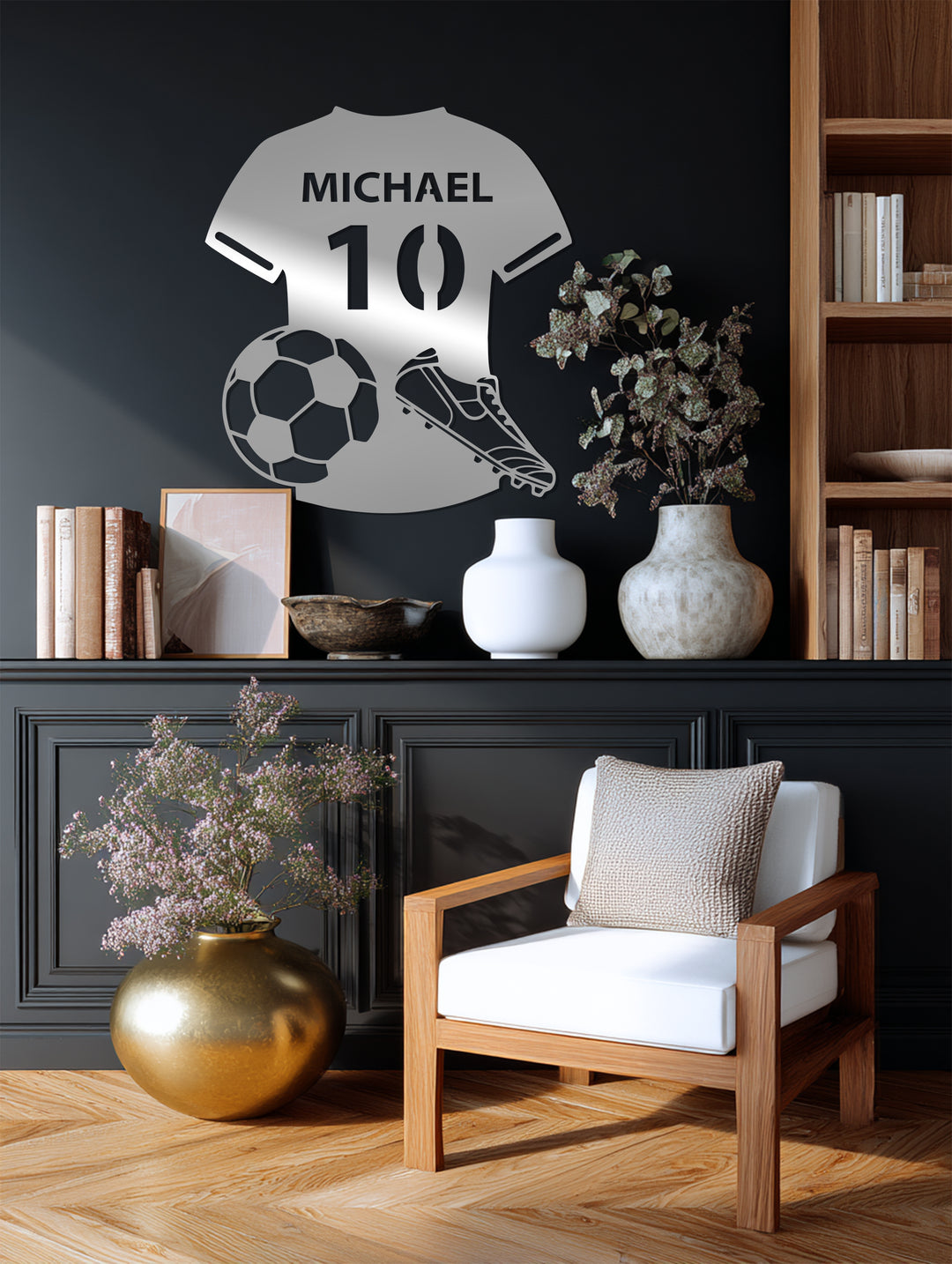 Custom Soccer Jersey Metal Wall Art – Personalized Football Decor
