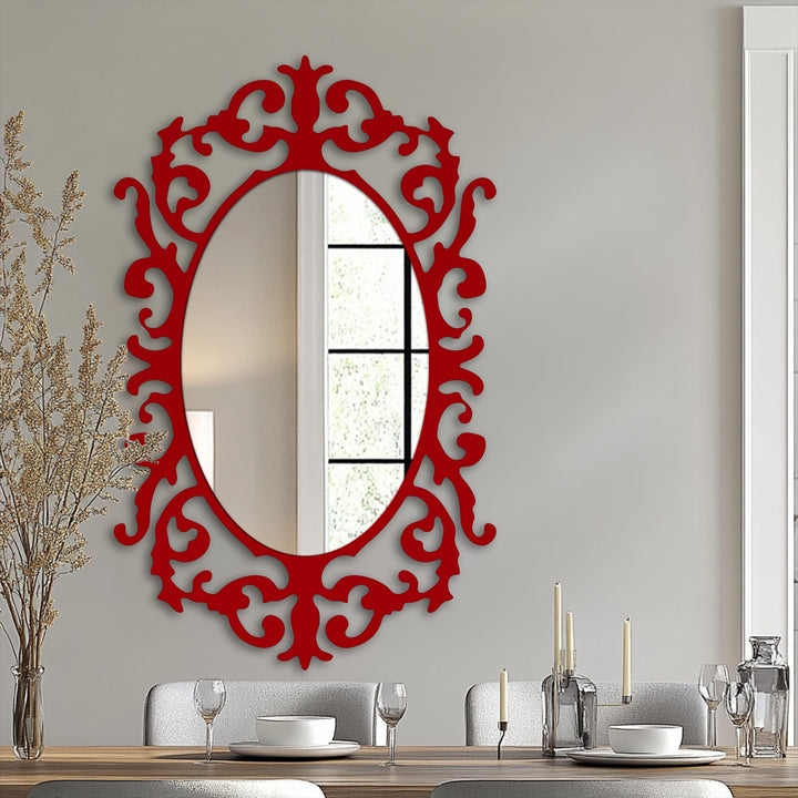 Brightest in its reflective surface, the Victorian Elegance Curved Frame Oval Floor Mirror presents itself as one of our modern wall mirrors.