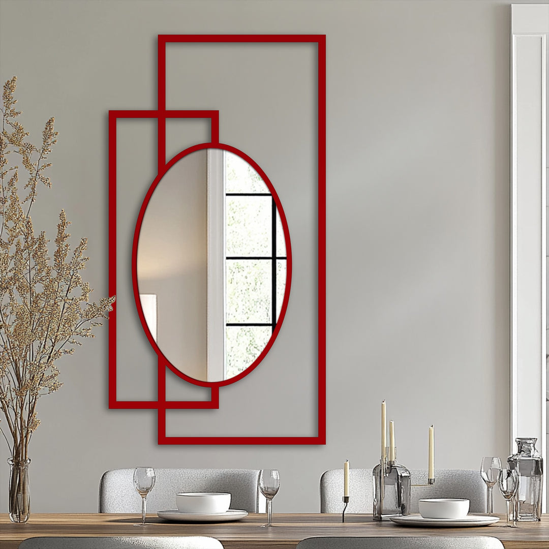 Interlock Geometry Oval Wall Mirror – Modern Art Lines