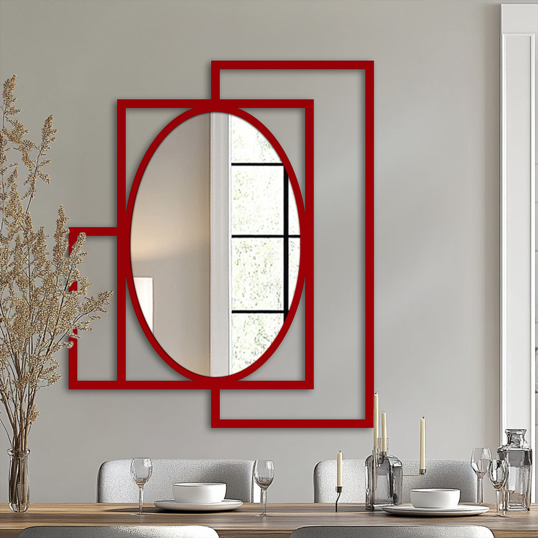 Framed Overlap Oval Wall Mirror – Bold Modern Geometry