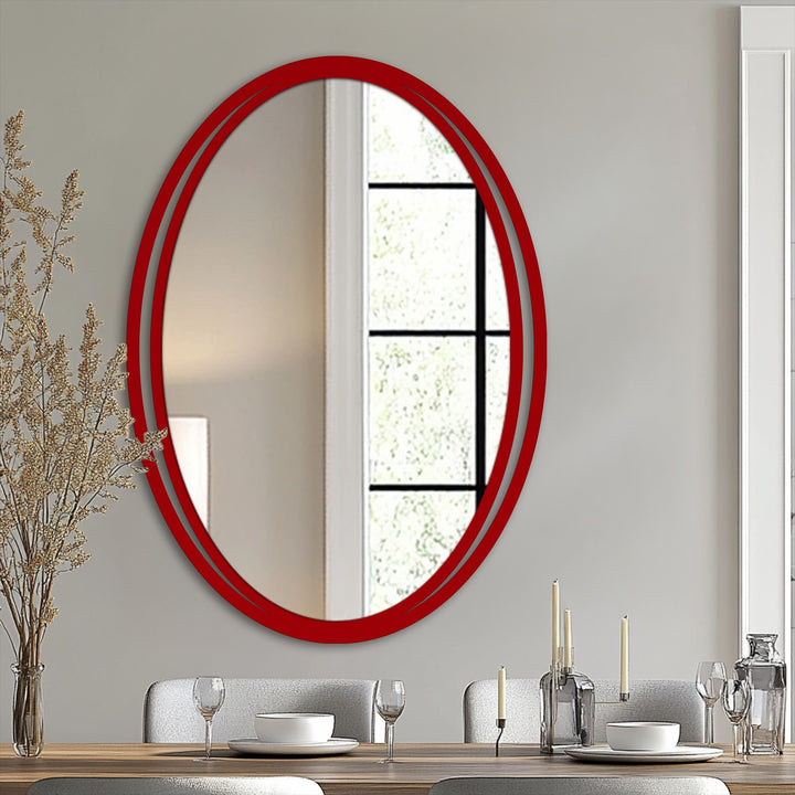 Elegant slim rim oval mirror