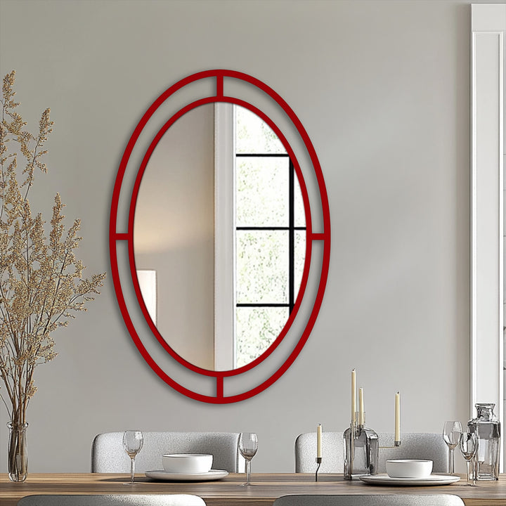 Modern hallway oval wall mirror