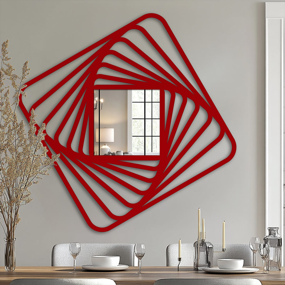 Reflecting a smooth surface texture, the twisted square spiral frame floor mirror displays dynamic lines in its artistic, decoration wall art design.