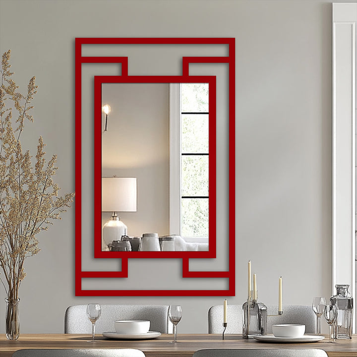 minimalist stepped frame mirror