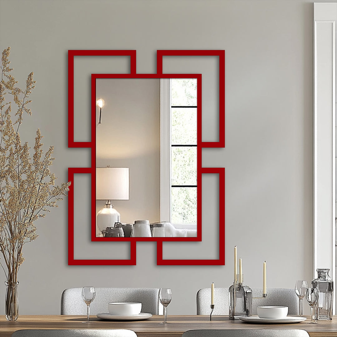 architectural metal wall art mirror