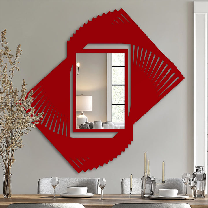 Reflecting the brightest area, this rotating blade metal floor mirror features a dynamic spiral frame design, showcasing stunning metal artwork.