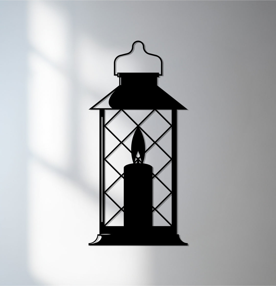 Ramadan candle lantern metal wall art