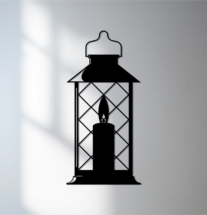 Ramadan candle lantern metal wall art