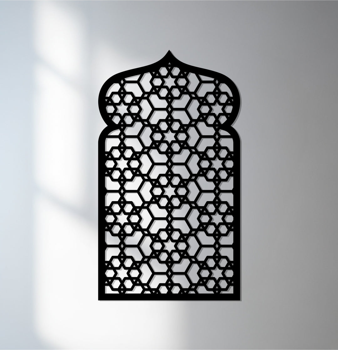 Islamic honeycomb arch metal wall art