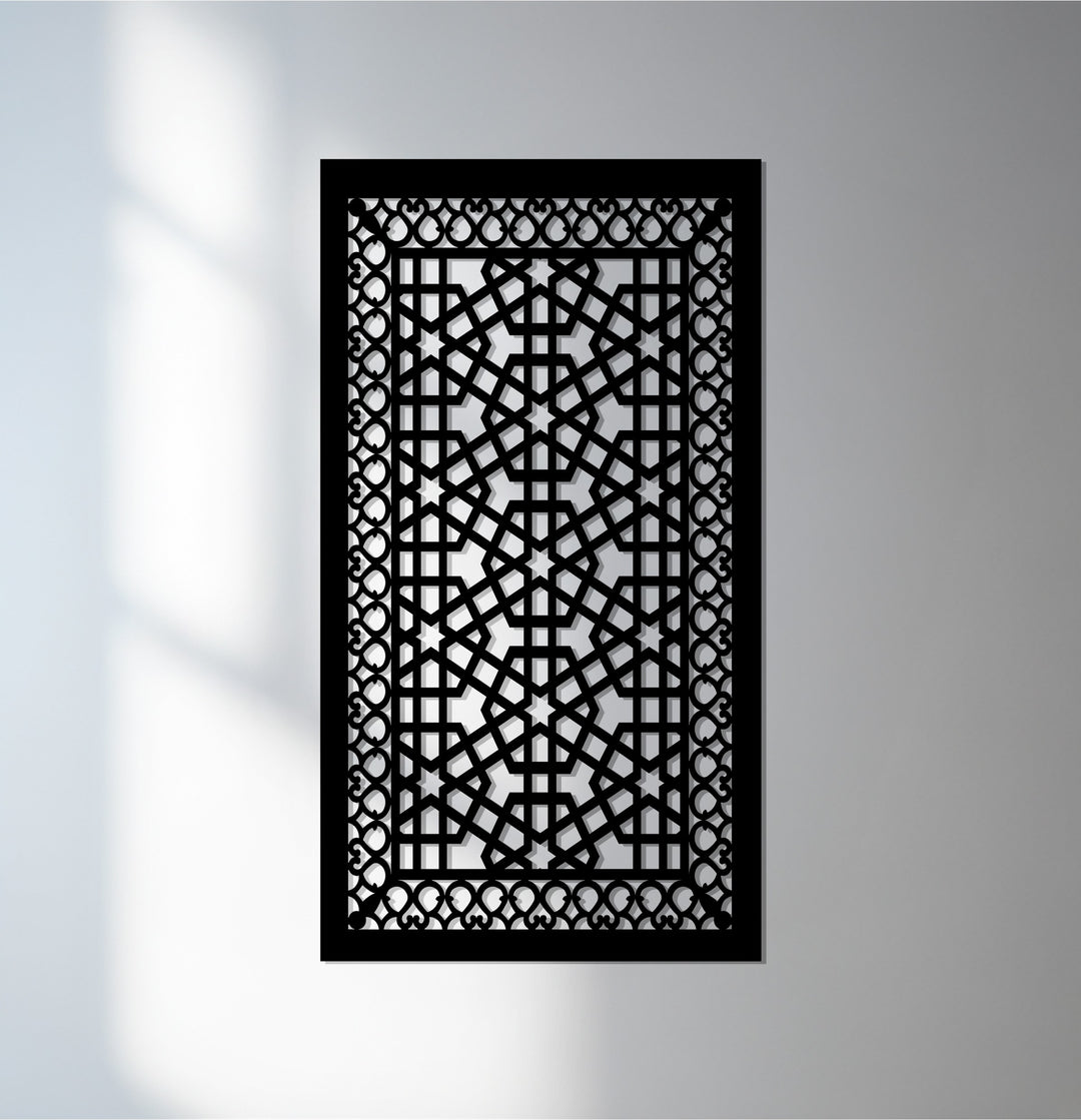 Islamic geometric metal wall art panel