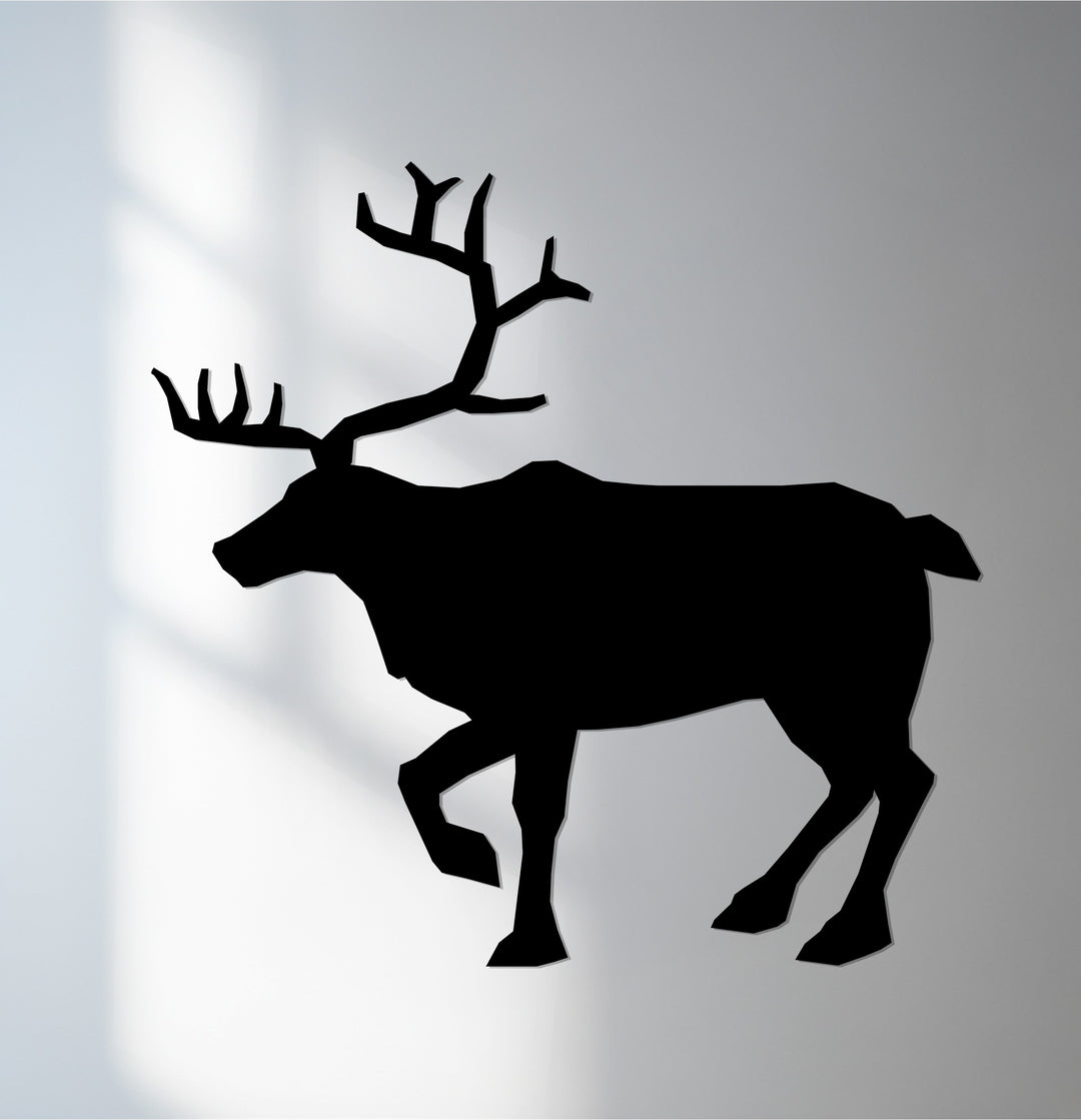 Deer silhouette black metal wall art décor