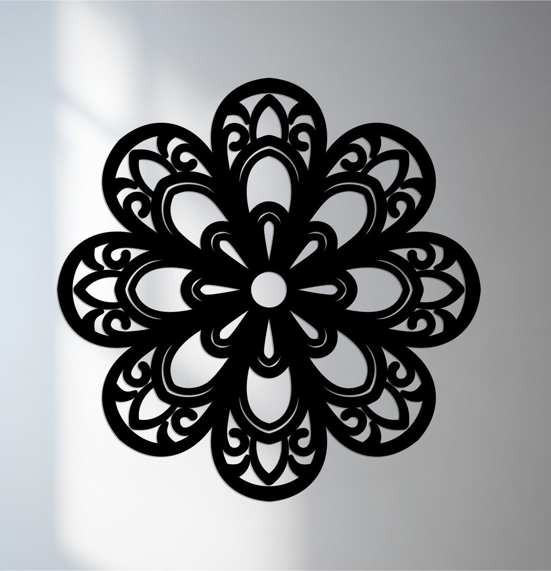 Floral mandala metal wall art