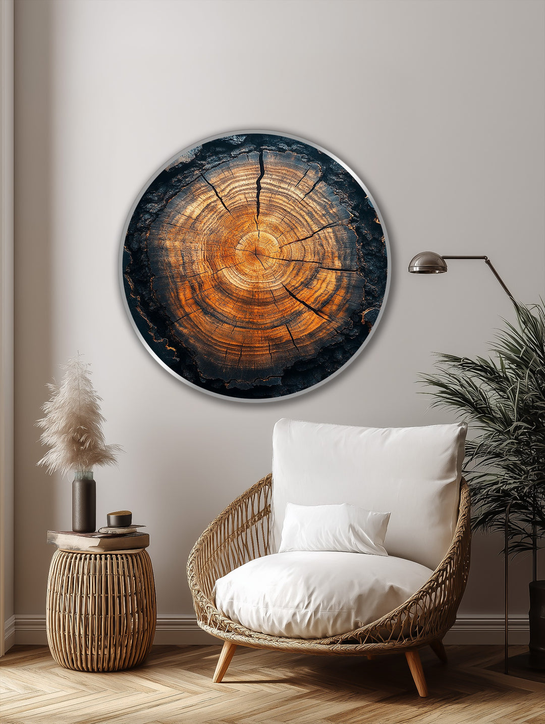 Oval der kosmischen Wellen Wandspiegel  – Moderner, geschichteter Metallspiegel