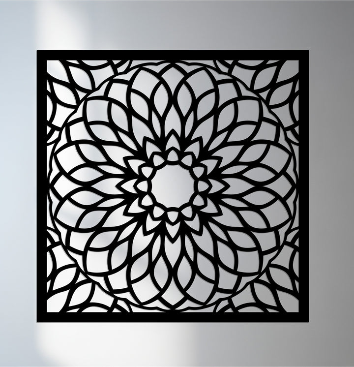Mandala metal wall art square design