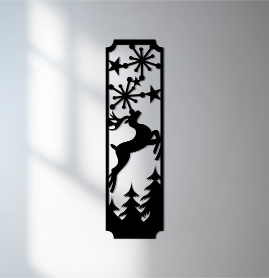 Evoking the sense of movement, this elegant Graceful Reindeer design creates a dynamic display as the leaping reindeer brings an energetic touch to this distinctive metal wall decor.